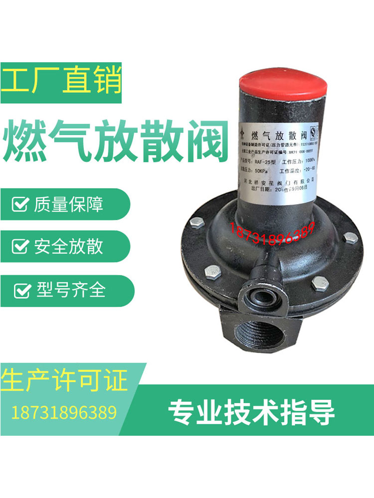燃气安全放散阀RAF 天然气超压泄气阀在燃气锅炉中的专业保护作用